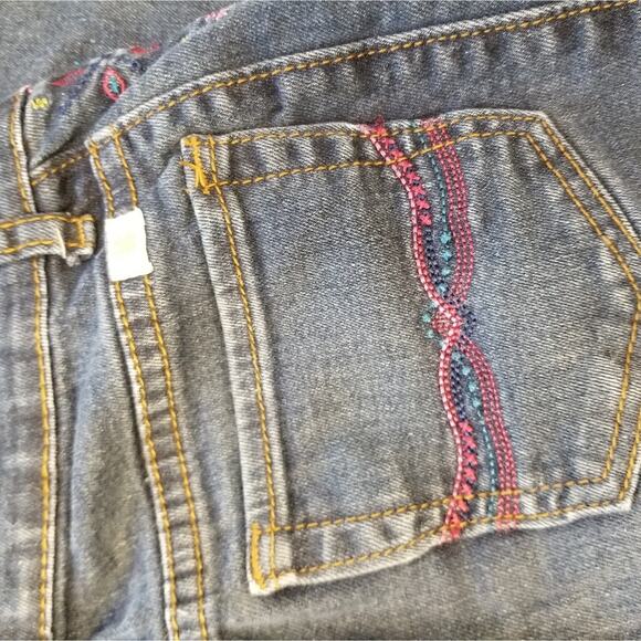 Lucky Brand Zoe Skinny Stretch Jeans Boho Embroidered Mid Rise Girl's Size 14 - Picture 11 of 11